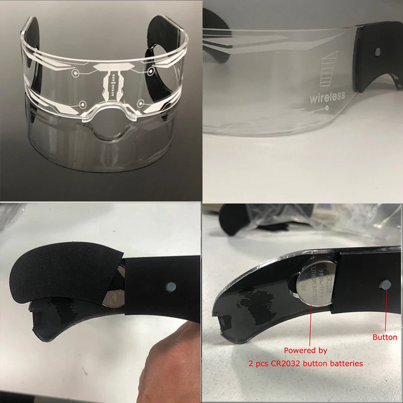 Cool Luminous Colorful LED Light Up Glasses Glowing Neon Light Flashing Party Glasses For Nightclub DJ Dance Party Decor 