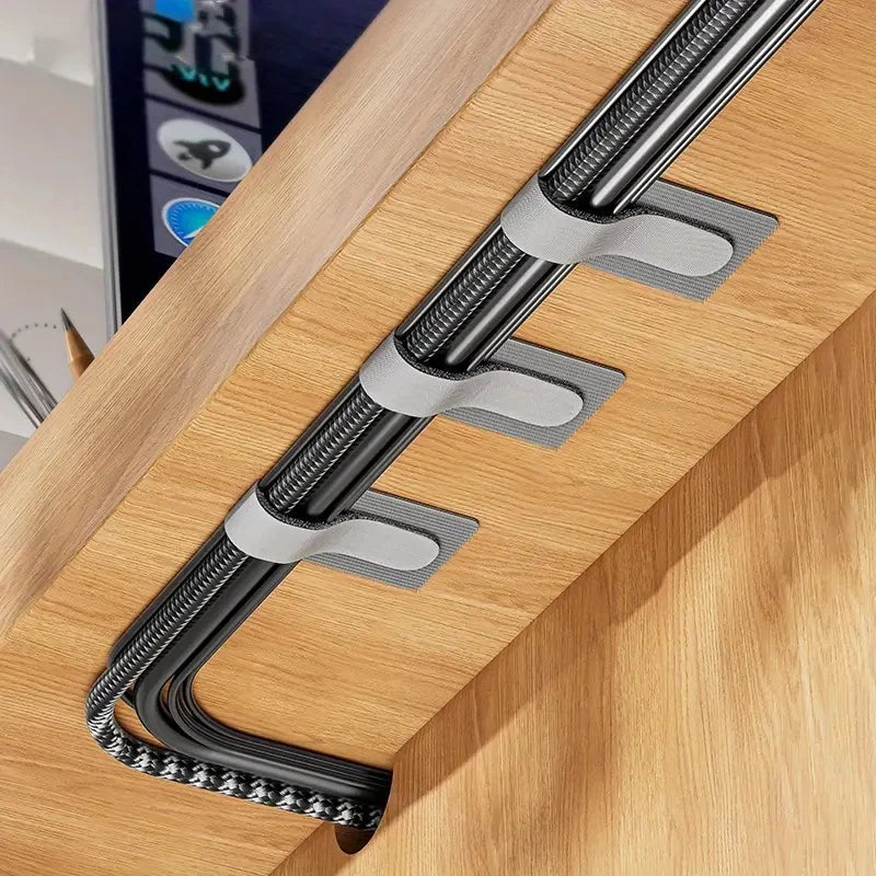 Reusable Cable Ties Fastening Wire Organizer Cord Rope Holder Self Adhesive Adjustable Cord Organizer Straps Desk Management 