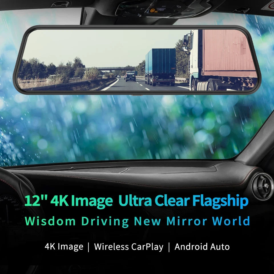 4K Touch Screen Car Dash Cam with Rear Camera