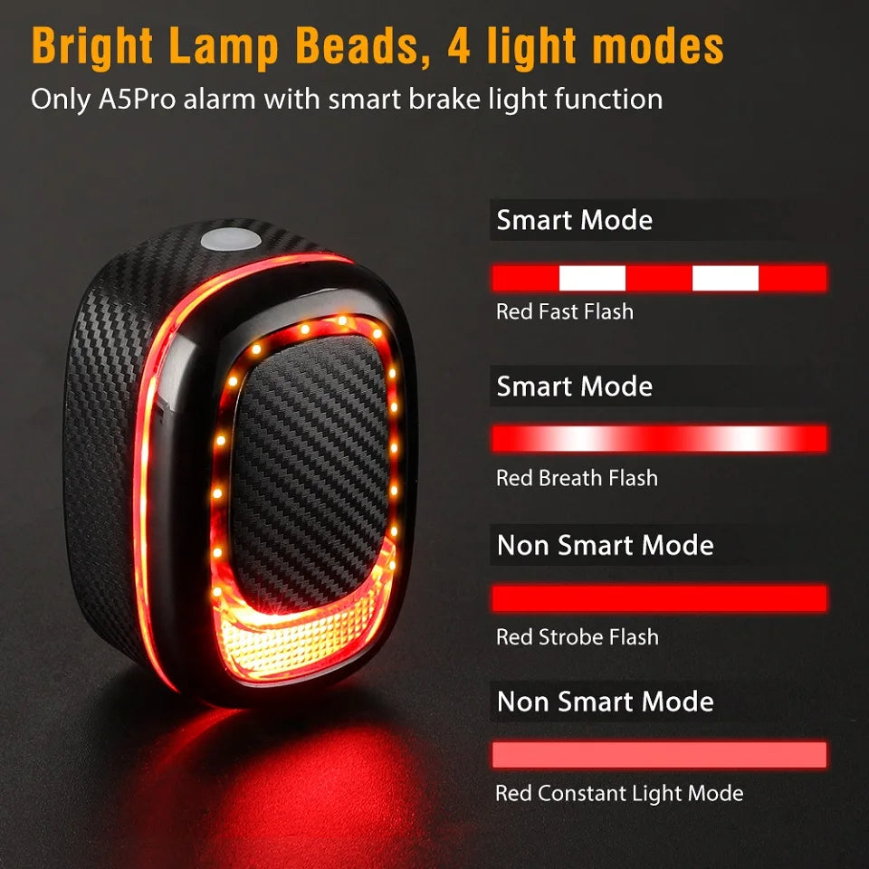 USB Rechargeable Bicycle Alarm Tail Light