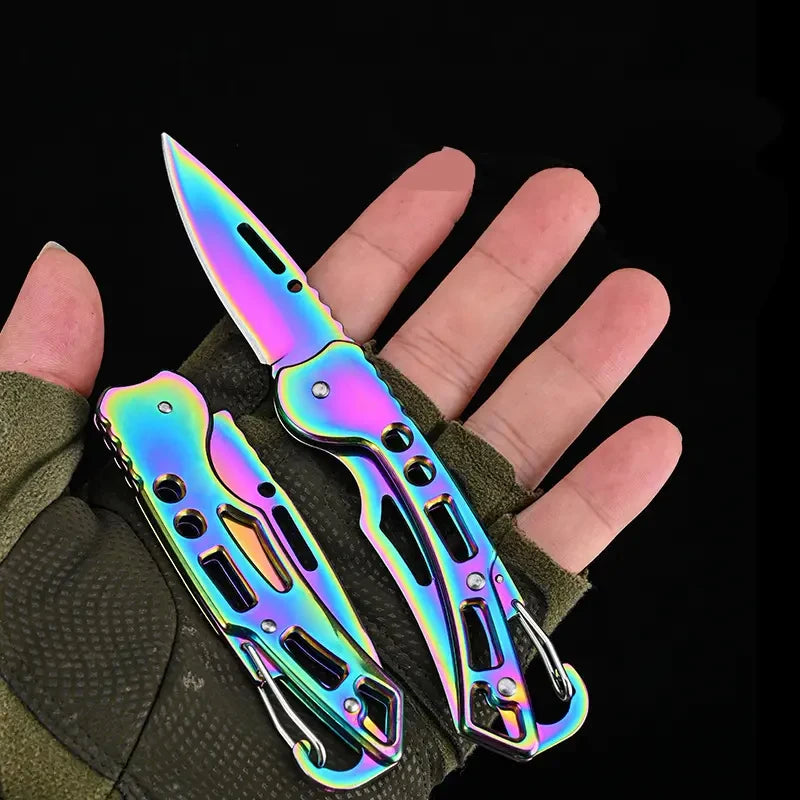 Folding Fruit Knife, Stainless Steel Outdoor Knife with Non-slip Handle for Kitchen Accessories Pocket Knife 
