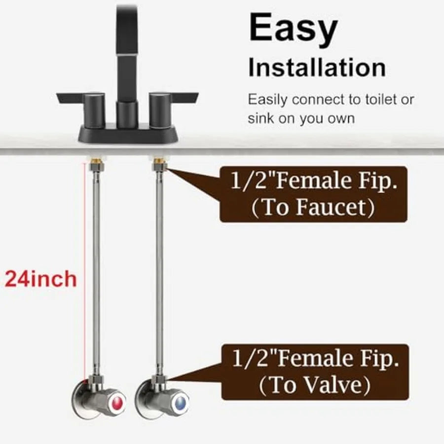 Manguera de suministro para grifo trenzada de acero inoxidable 1/2" FIP x2 unidades