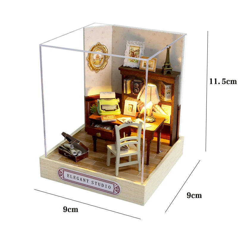 Kit de quarto em miniatura DIY, opções de modelos