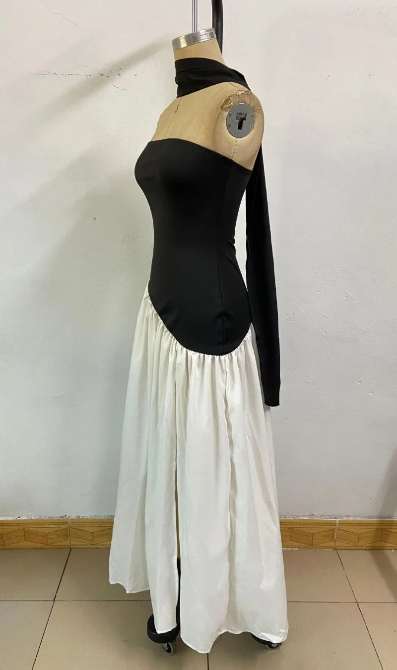 Elegant Strapless Floor-Length Women’s Slit Backless Evening Dress