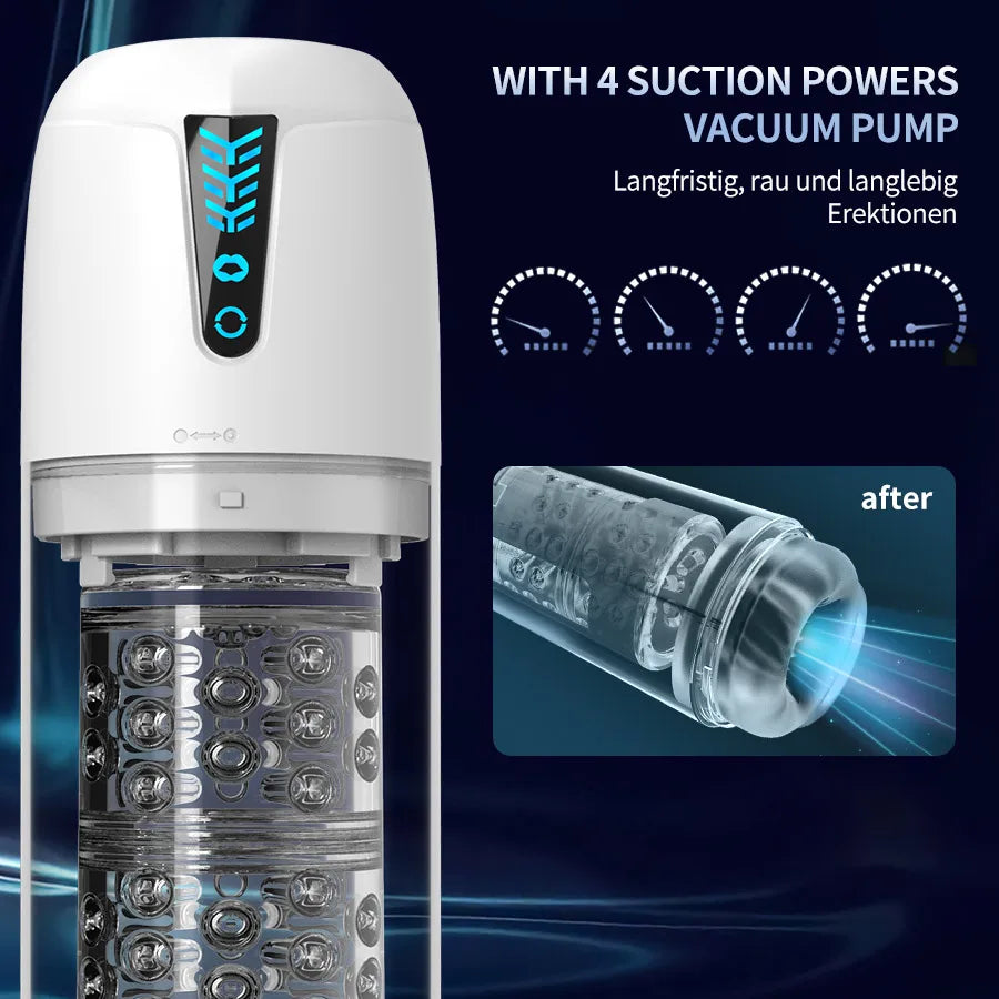 Dönen ve Yalama Fonksiyonlu Otomatik İtişli Erkek Mastürbatör