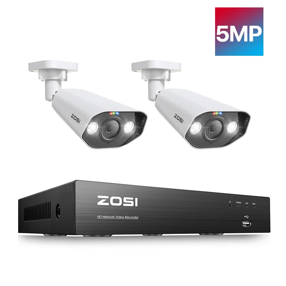 ZOSI 8MP 8CH PoE NVR Security Camera System with Siren and Audio