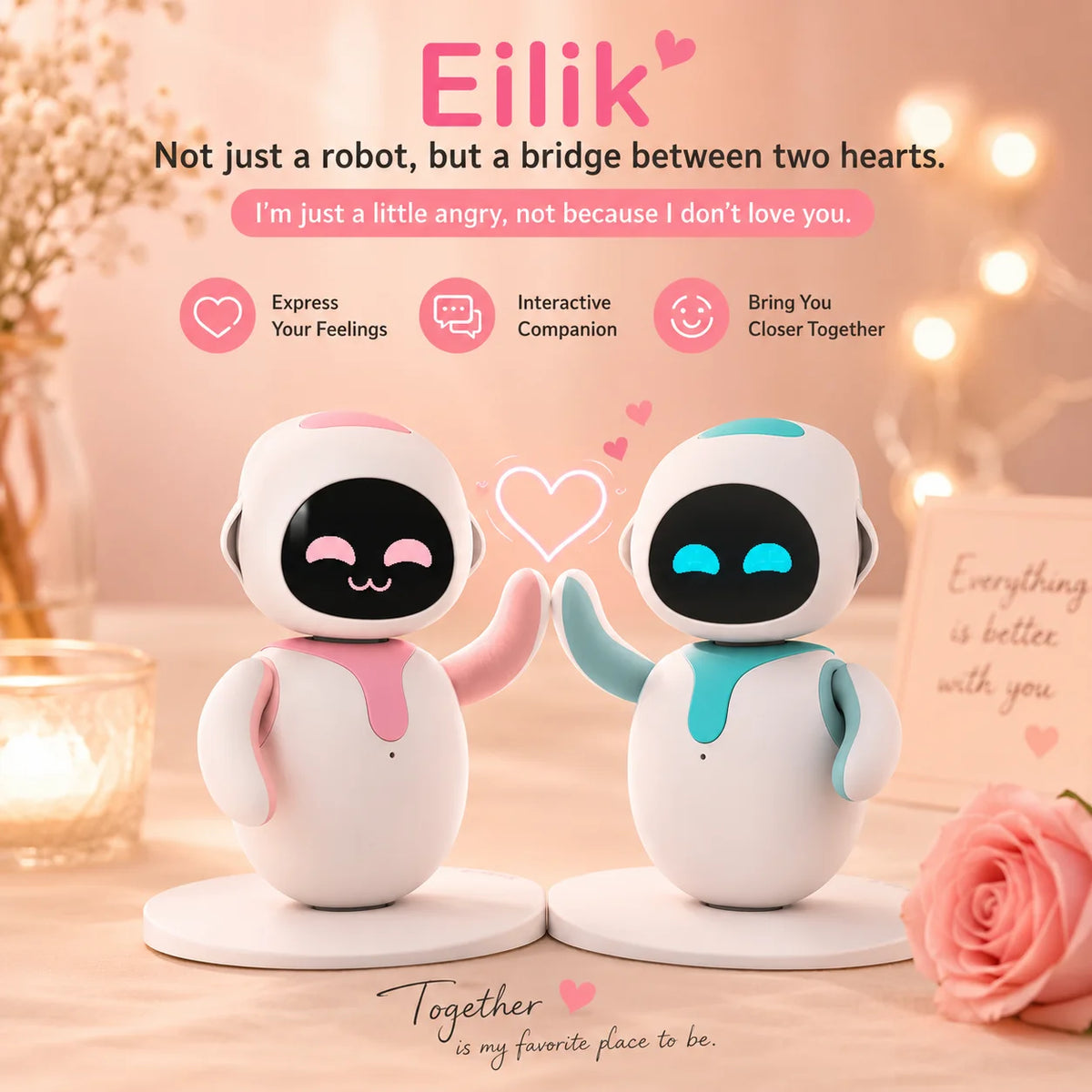 Eilik Interactive AI Voice robots Emotional robots Desktop Companion for Couples Touch gift