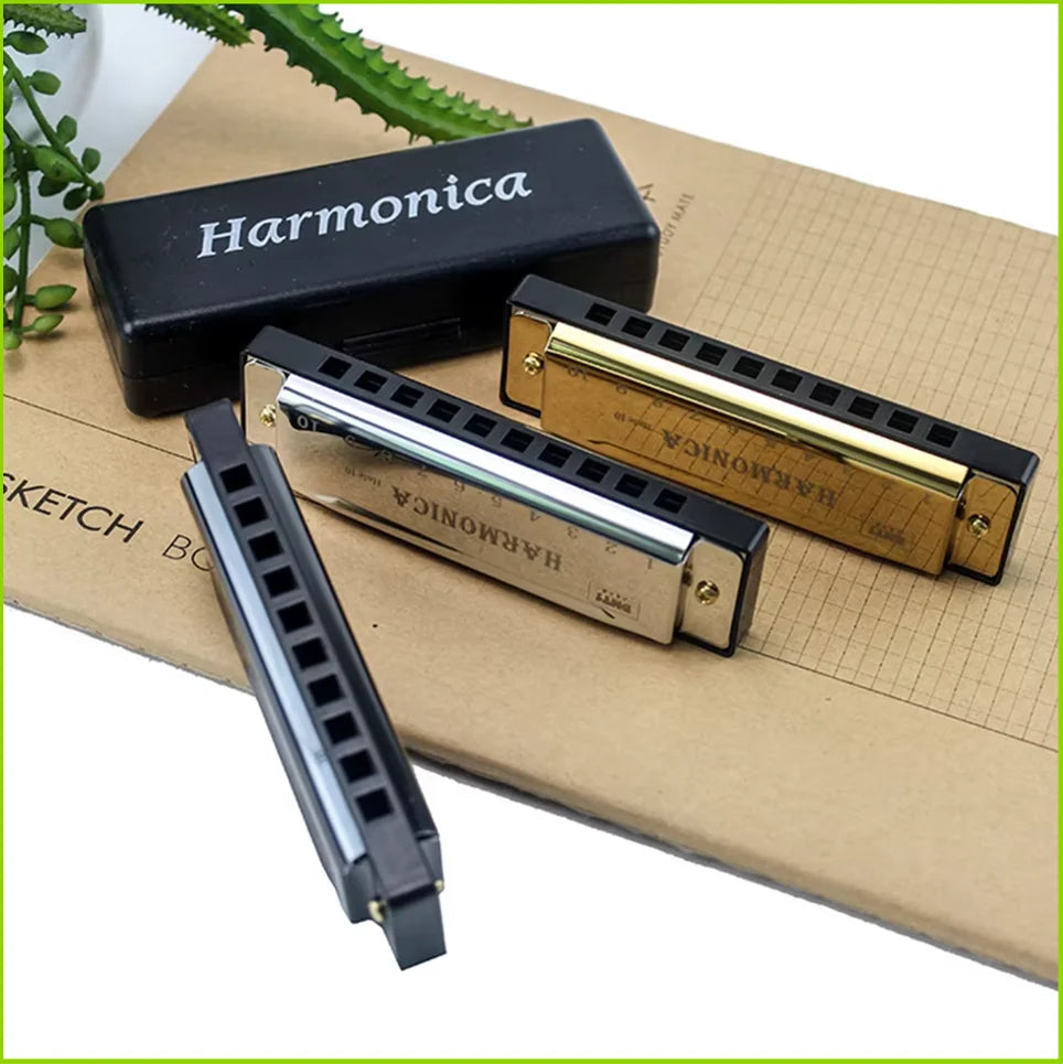 10-Hole C Diatonic Harmonica with Case