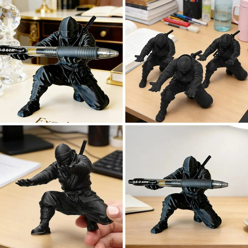 Ninja-Style 3D Printed Pen Holder, Plastic Desk Stand