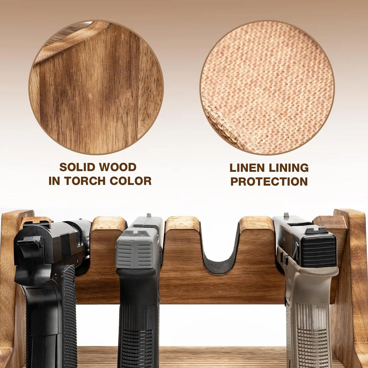 Porta pistole in legno, con opzioni per cassetti