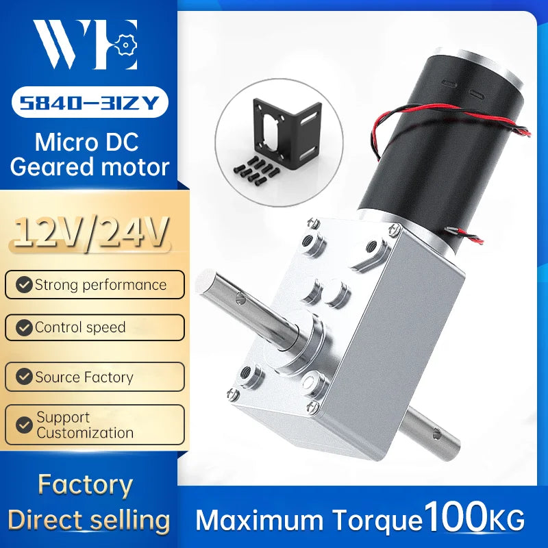 5840-31ZY DC Worm-Geared Motor, 12/24V Options