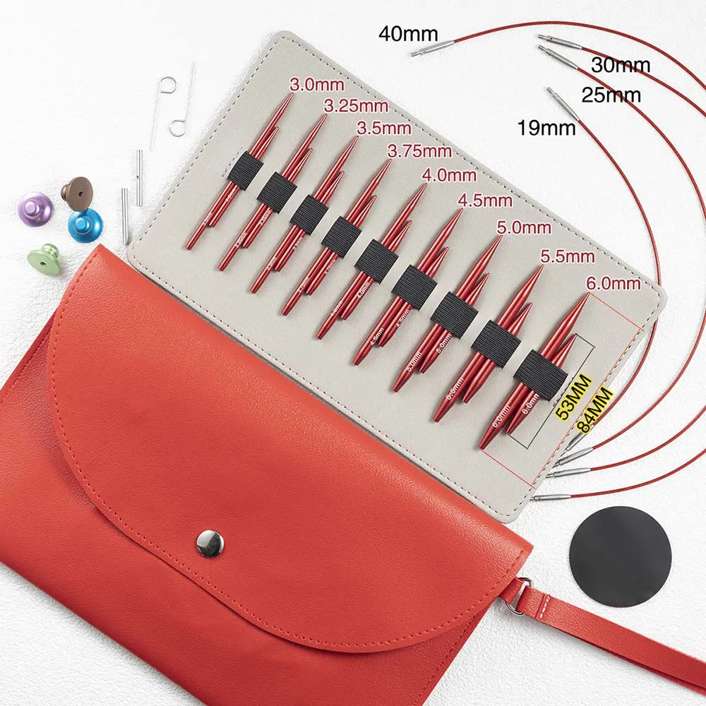 Interchangeable Circular Knitting Set, Nine Sizes