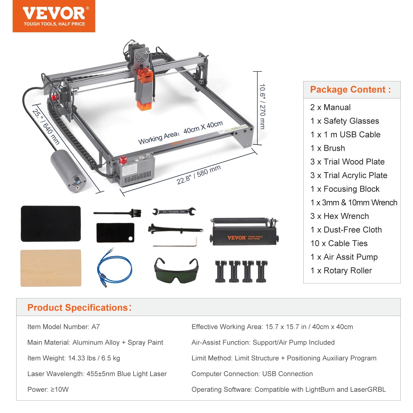 10W Laser Engraver Machine 400x400mm Fast Precision Cutter