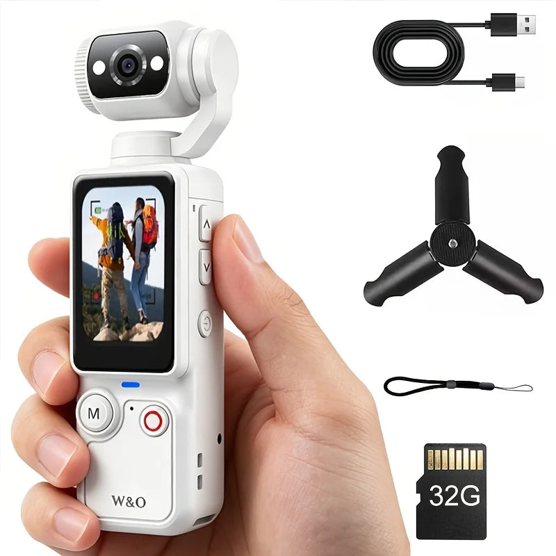 4K Pocket Sports Camcorder with 32GB Card, Tripod and 7-Hour Battery
