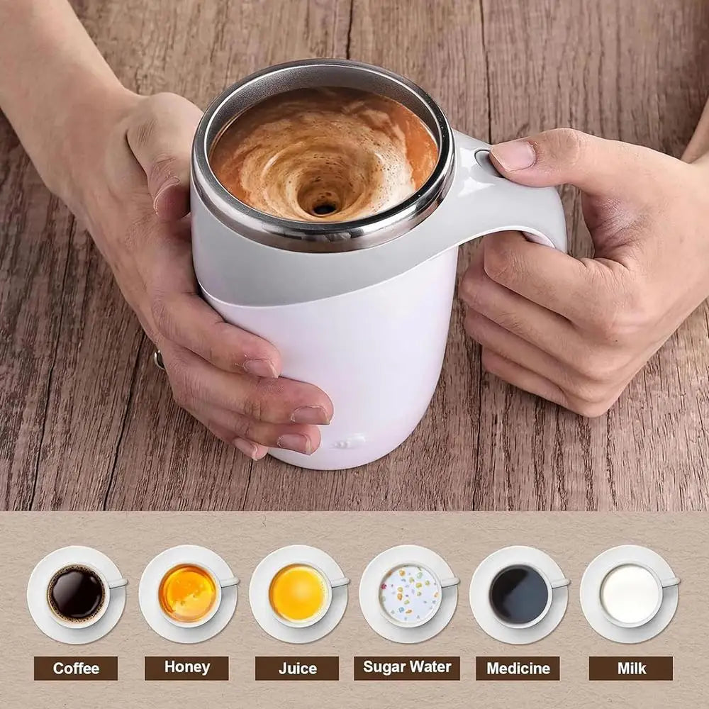 Magnetic Coffee Stirrer Mug Rechargeable Automatic Quiet Fast Stirring Cup With Lid