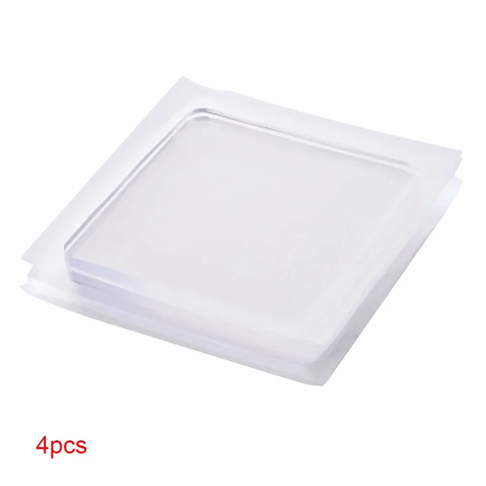 4pcs Anti Vibration Non-Slip Mat Washing Machine Silicone Pad Multifuncational Transparent Place Mats Home Bathroom Portable 