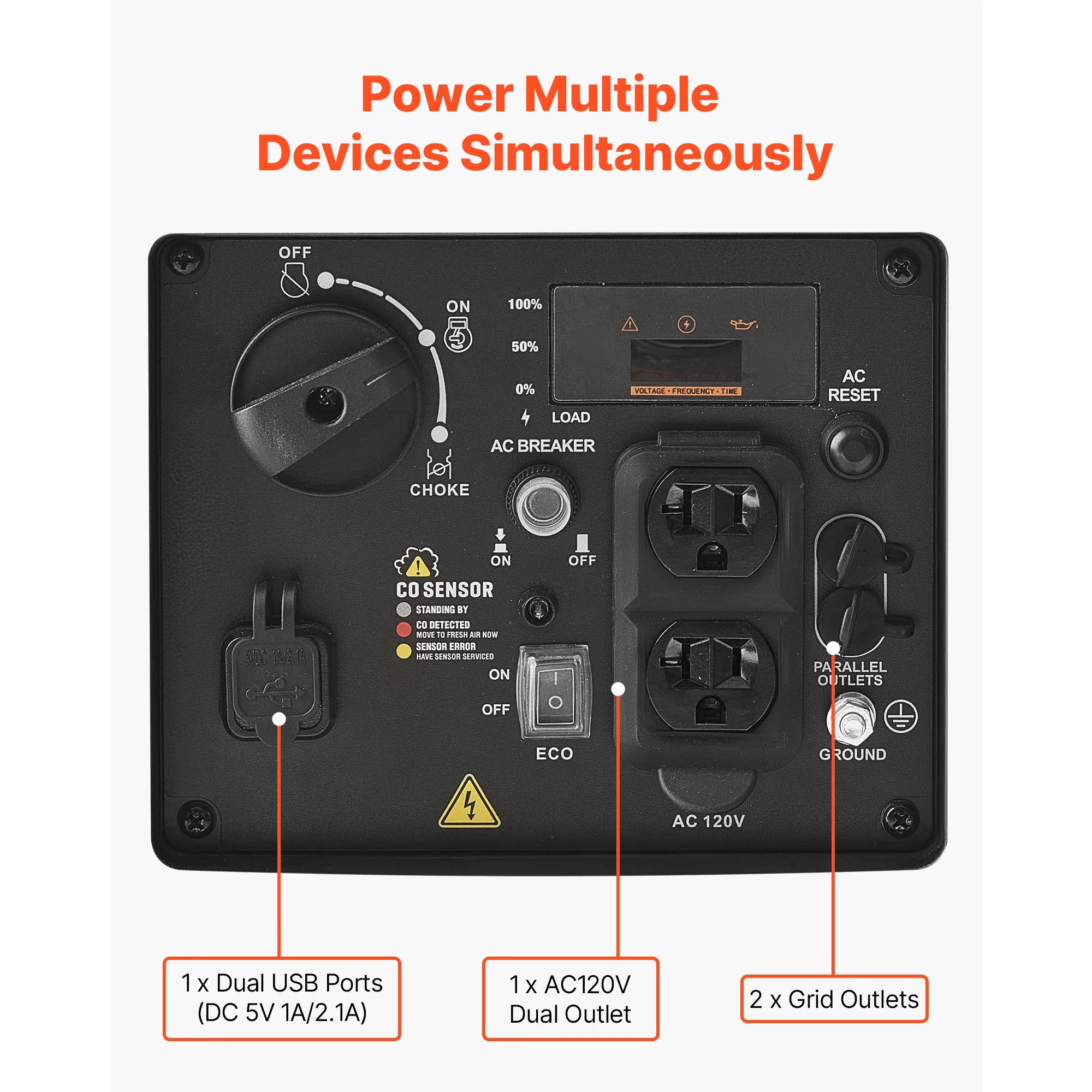 Generator invertor portabil silențios pe gaz, putere maximă 3000W