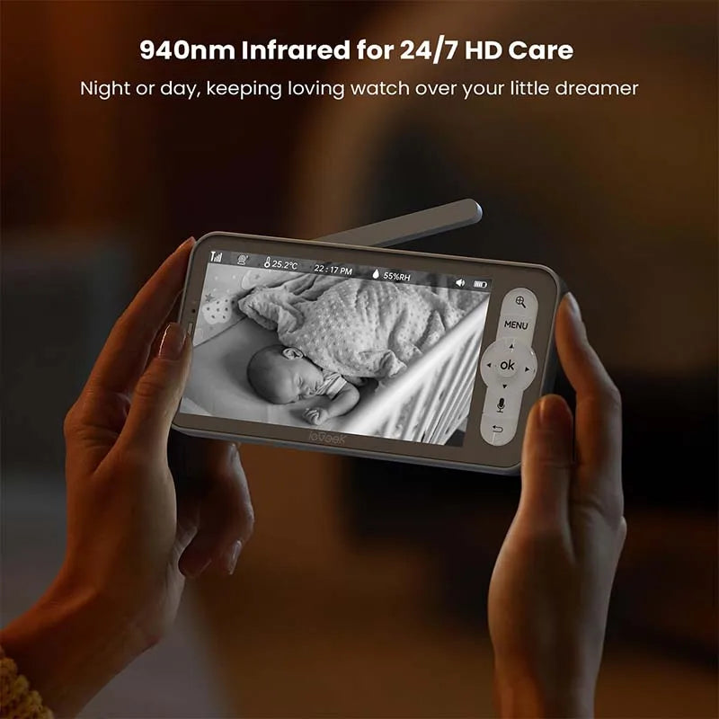 ieGeek 2K Baby Monitor with 5-Inch Screen, Night Vision
