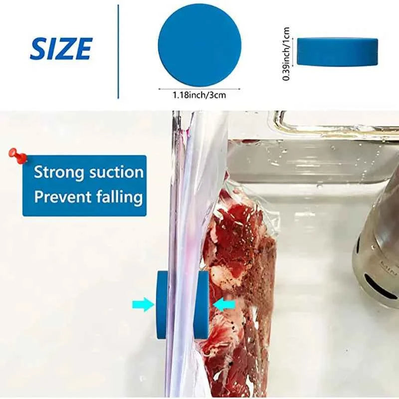 Silicone-Covered Sous Vide Bag Magnets, 4 or 10 Pieces