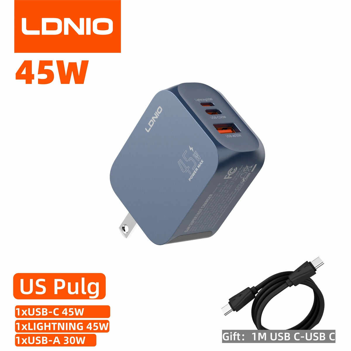 GaN USB nabíjačka - varianty 45 W, 65 W alebo 100 W