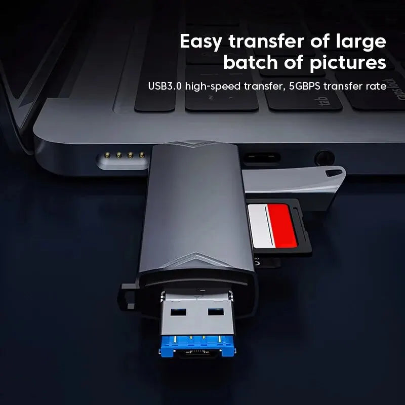 6 In 1 Multifunction Usb 3.0 Card Reader U Disk Type C/Micro Usb/Tf/Sd Flash Drive Memory Card Reading Adapter Phone Accessories