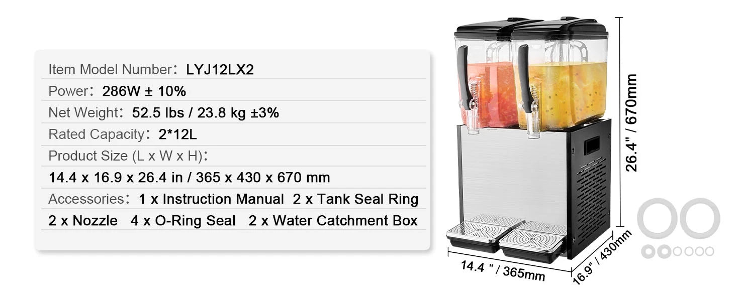 Kommersiell dryckesdispenser 10L–18L rostfri kylmaskin
