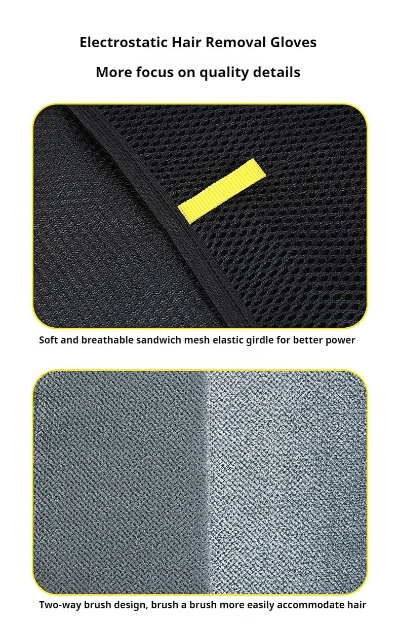 Pet hair glove removal Cat Grooming Reusable Electrostatic Dedusting Brush Dog Hair Remover for Couch Carpet Clothes Washable 