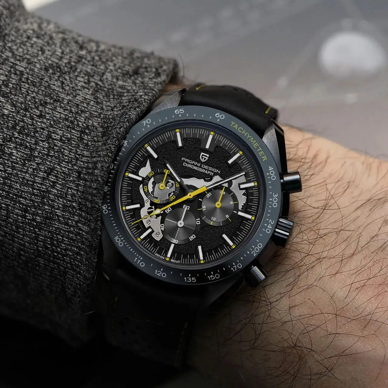 Orologio Cronografo Pagani Design Moon Dark AR Zaffiro 100M