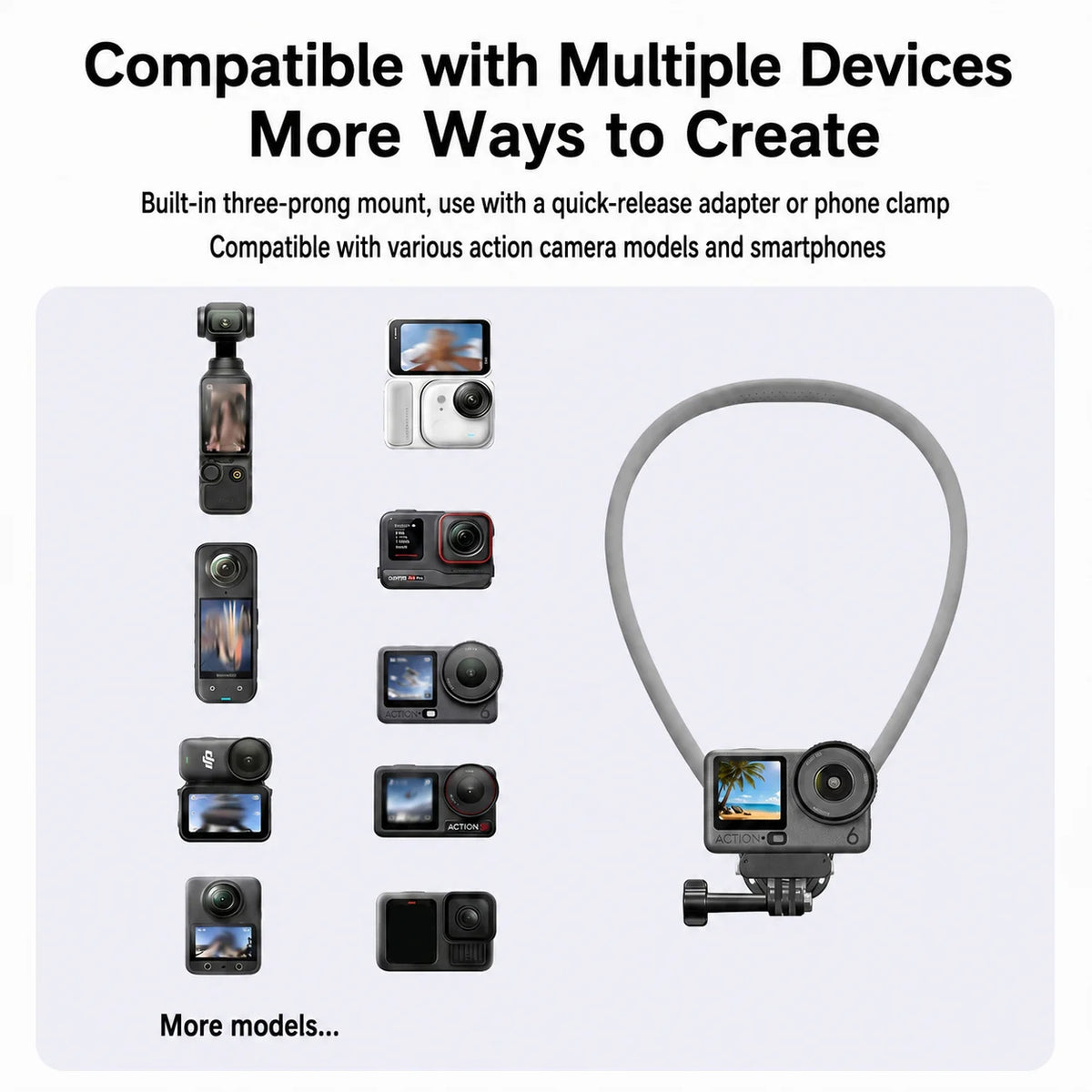Neck Strap Holder for GoPro 13 12 11 10 9 8 DJI Osmo Action 6 5 4 3 Insta360 X5 X4 X3 Sports Camera Accessory