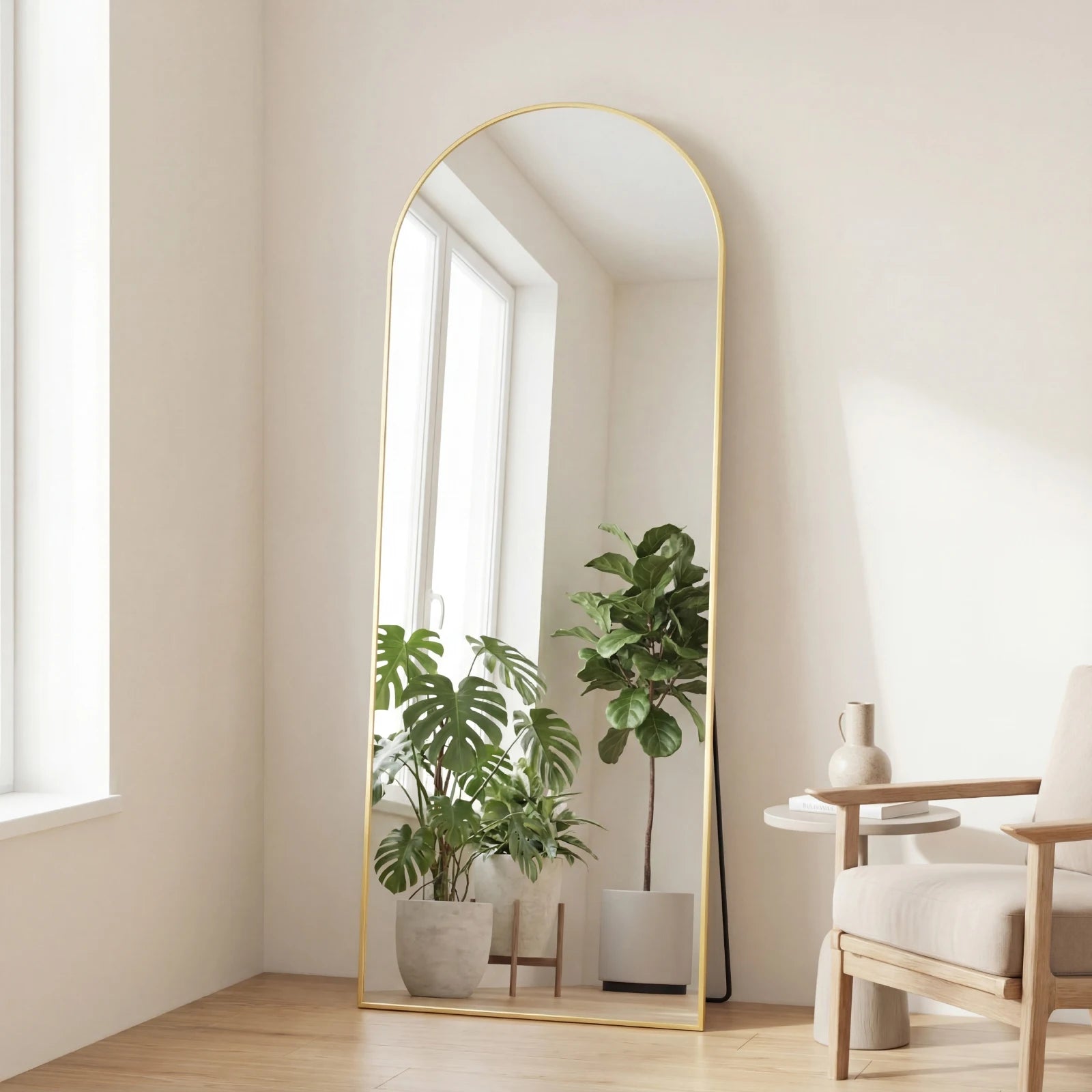 Zrcadlo na podlahu celkové délky 65" x 24" s hliníkovým rámem