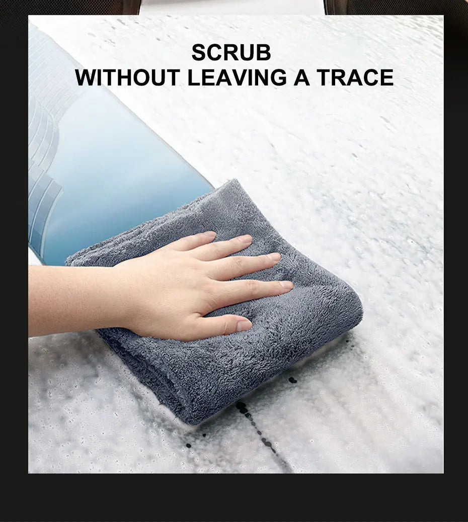 SEAMETAL 40X100CM Car Wash Towel Coral Velvet Microfiber Clean Cloth No Hemming Thickened Soft High Absorbent Car Washing Towels 