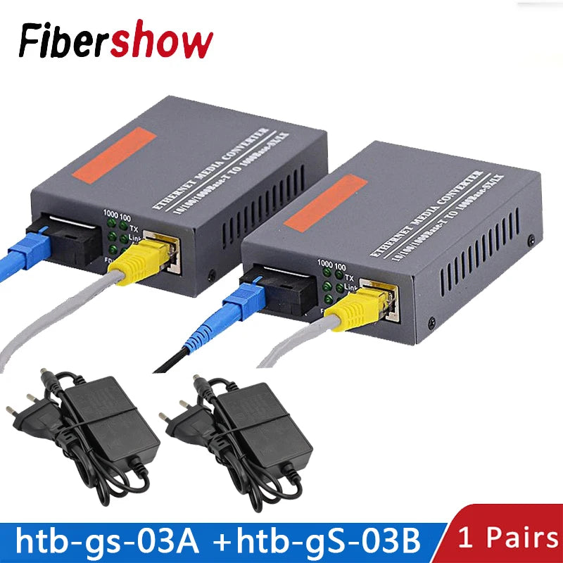 Gigabit Single-Fibre Media Converter Pair, SC/UPC