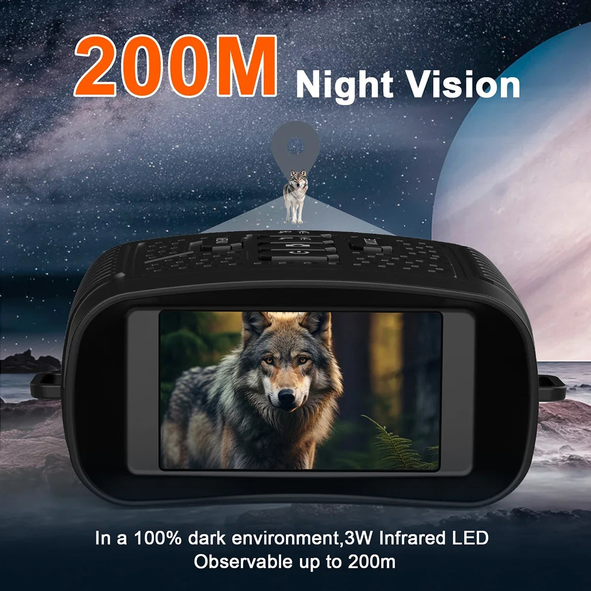 Digital Night-Vision Binoculars with Infrared Light