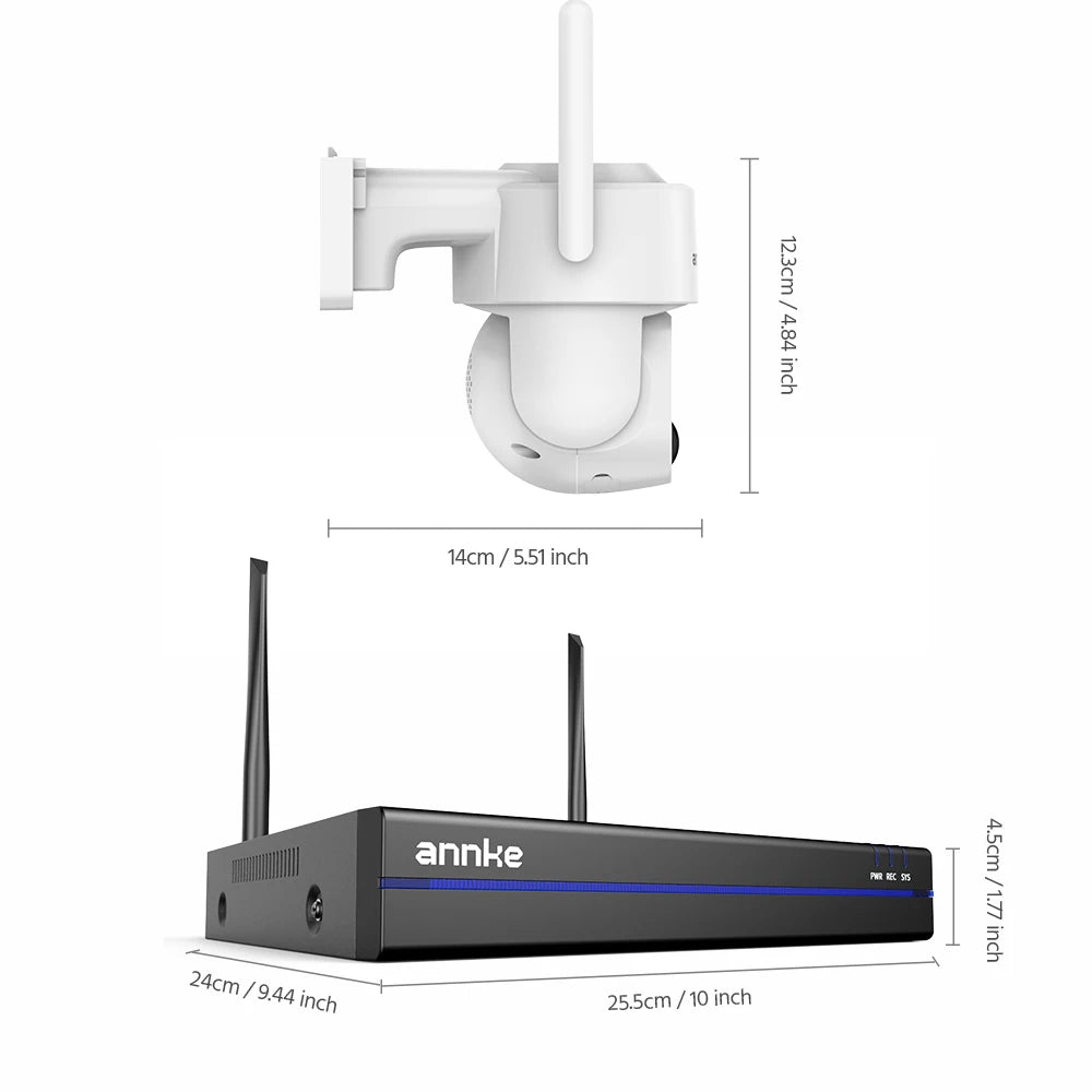 4MP Wireless PT Solar Security Camera System with NVR
