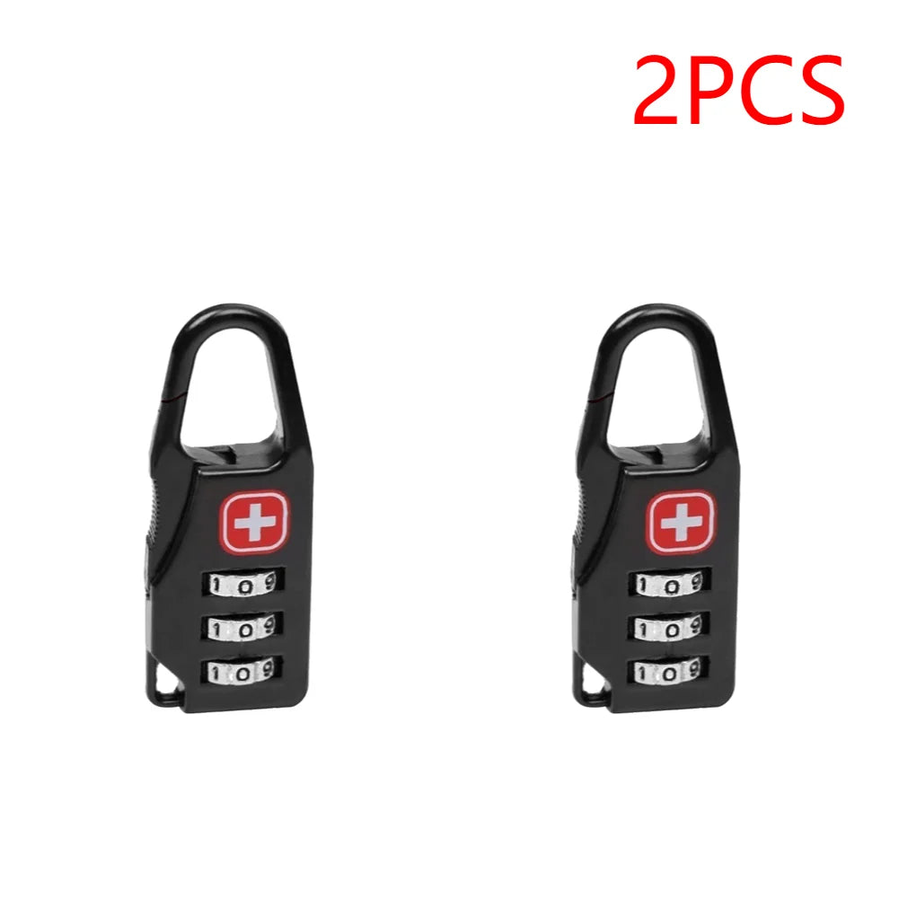 Pack de 2 mini cadeados de combinação com três dígitos