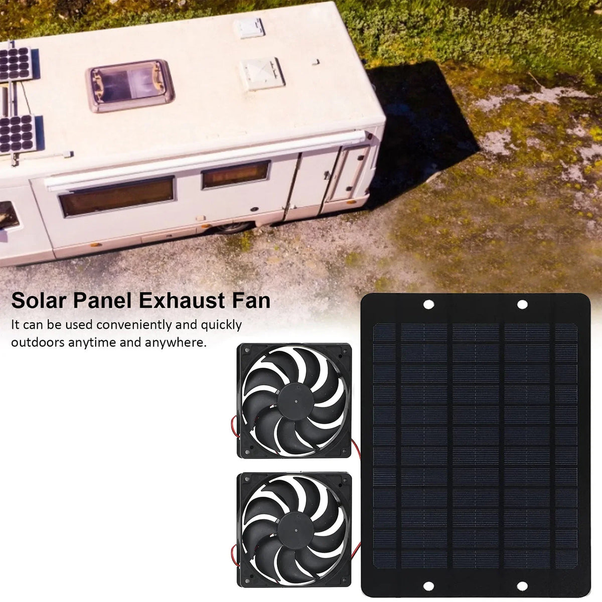12V solárny ventilátor Solárny nabíjač Odvetrávací ventilátor Ventilátor poháňaný solárnym panelom Vzduchový extraktor pre psa kurací dom RV skleníkový ventilátor