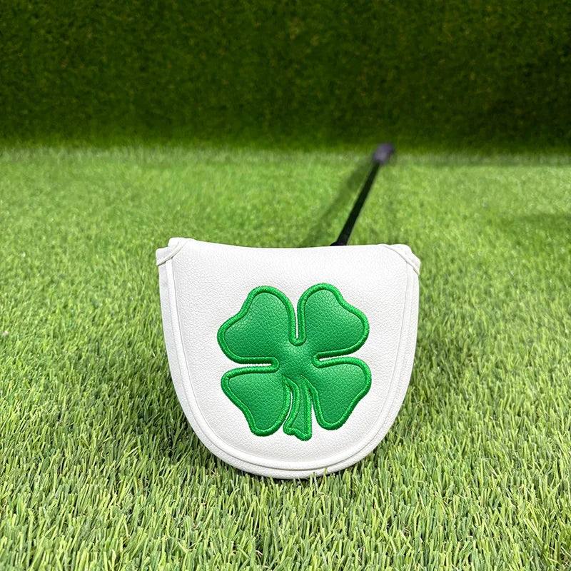 Schlägerhaube für Golf-Putter mit Kleemuster