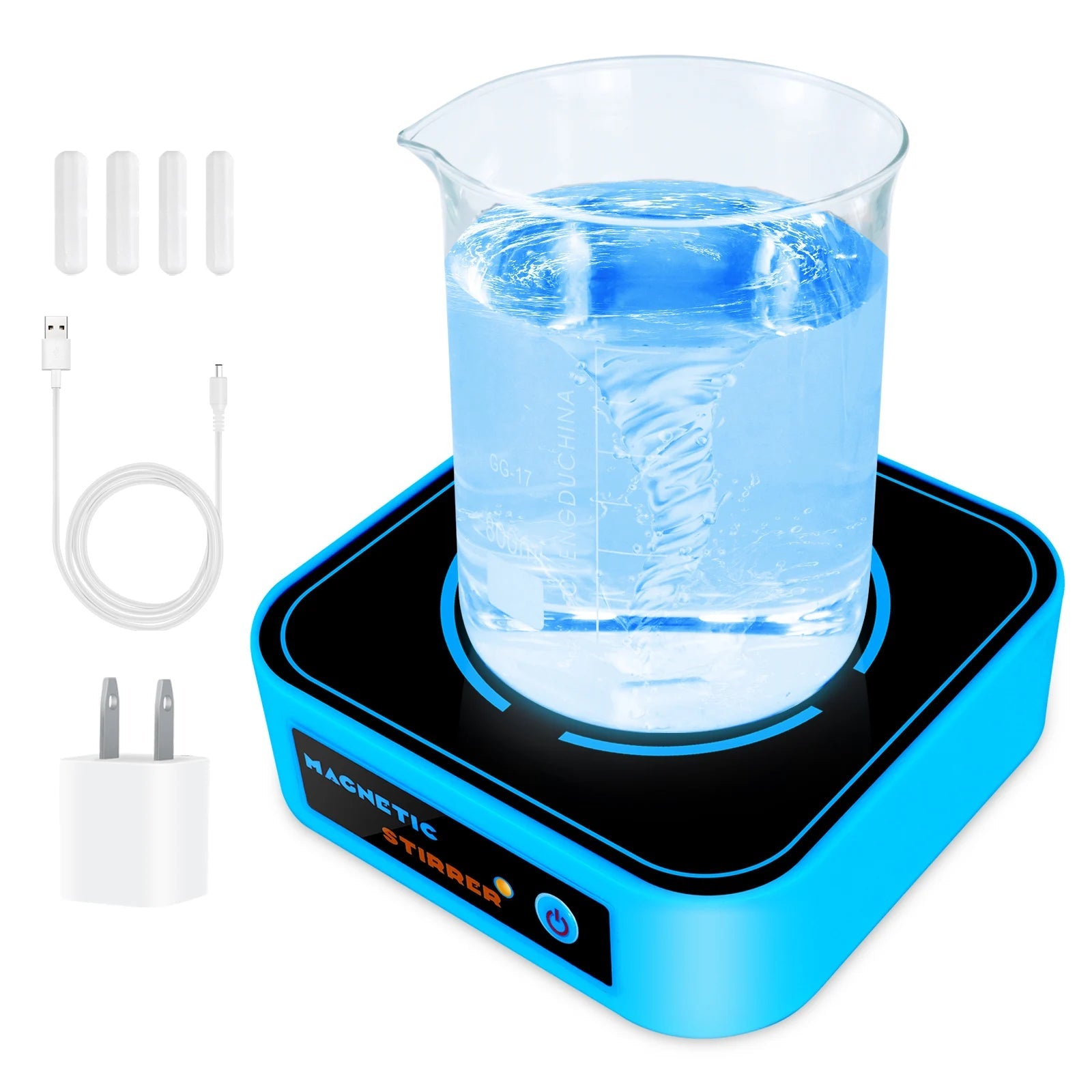 Rechargeable Mini Magnetic Stirrer 3000RPM 1200mAh Li-ion Battery  With 2 Pcs Stir Bars Laboratory Magnetic Mixer 