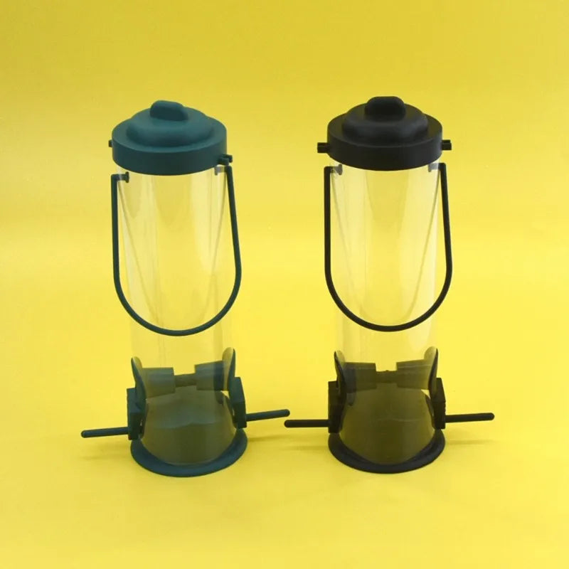 New Bird Feeder Wild Balcony Outdoor Hanging Attractor Hummingbird Feeder PVC Material Pet Supplies Grain Output Both Sides