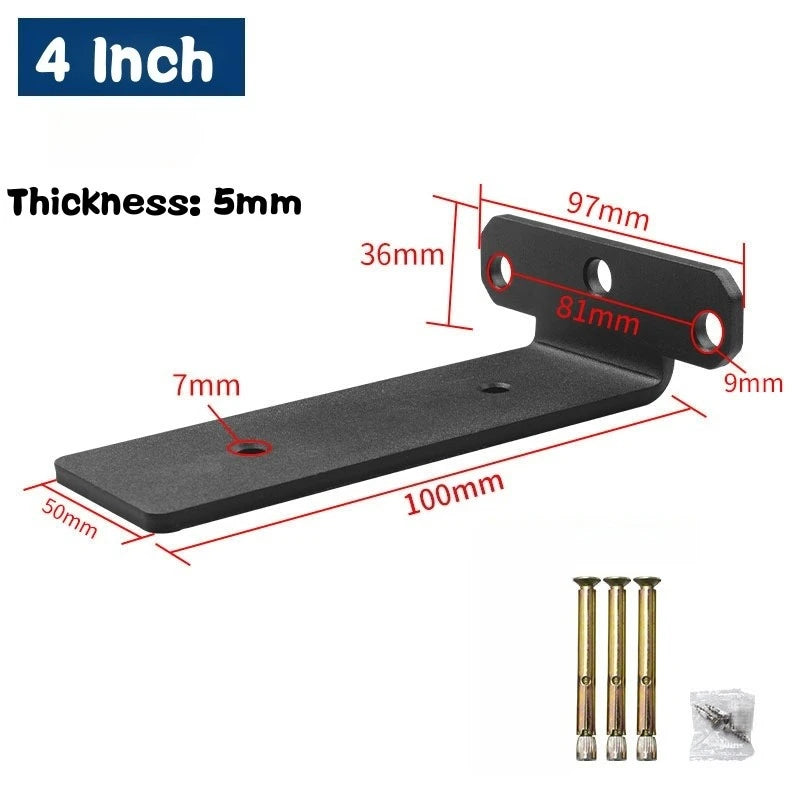 Concealed Shelf Brackets, Black, Pair