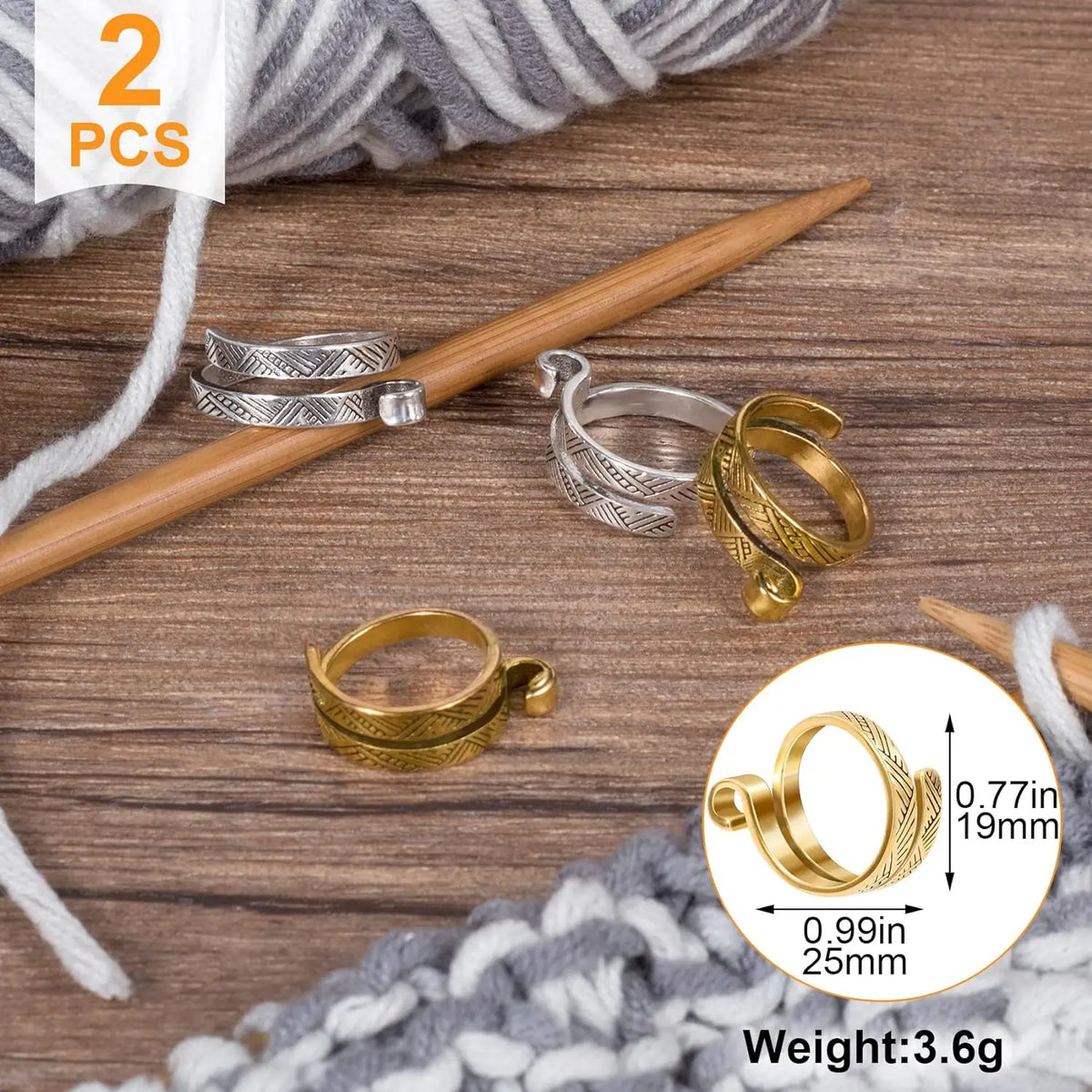 Adjustable Crochet Yarn Guide Rings — 2 Pieces