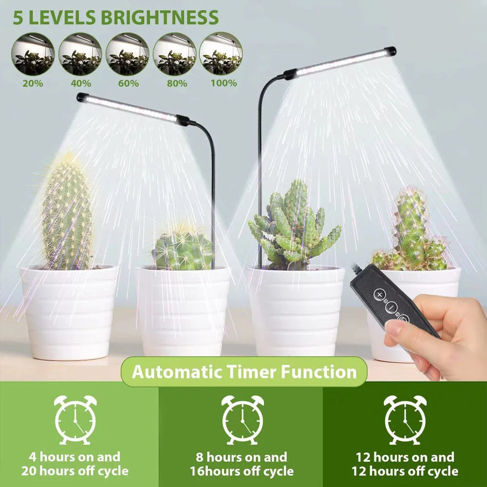 USB LED Grow Light with Timer and Adjustable Brightness