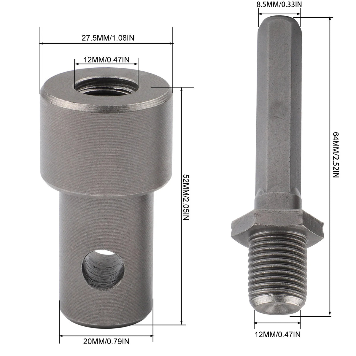 Erdbohrer-Adapter für Bohrmaschine oder Schraubenschlüssel, verschiedene Typen