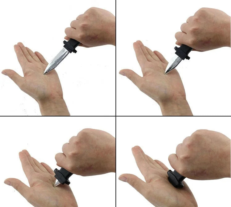 Halloween Trick People Simulation Dagger Funny Props Touching People Telescopic Bayonet Sliding Leaf Prank Child Toy Gadget 