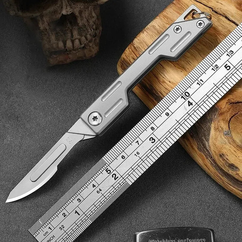 Folding Knife Stainless Steel Pocket Knife With 9 Replaceable Blades, Sharp Hobby Knife Craft Knife Kit 