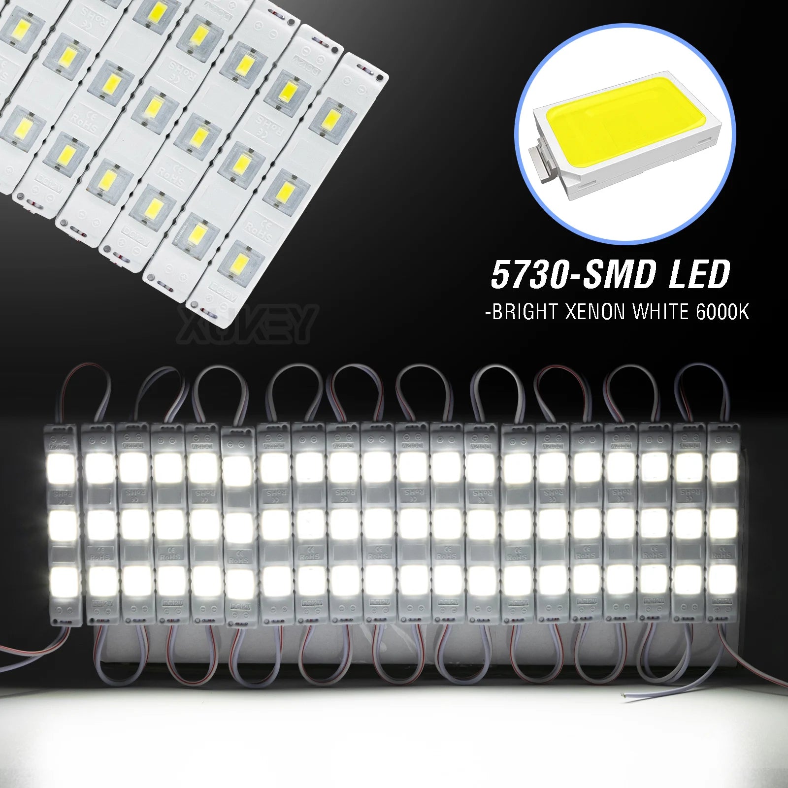 12V 60 LEDs Interior Van Light Kits LED Ceiling Light for Van RV Motorhome Boats Caravans Trailers LWB Workshop 20 Modules White