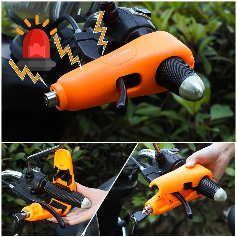 Handlebar Lock with 100 dB Alarm for Motorcycle and Scooter