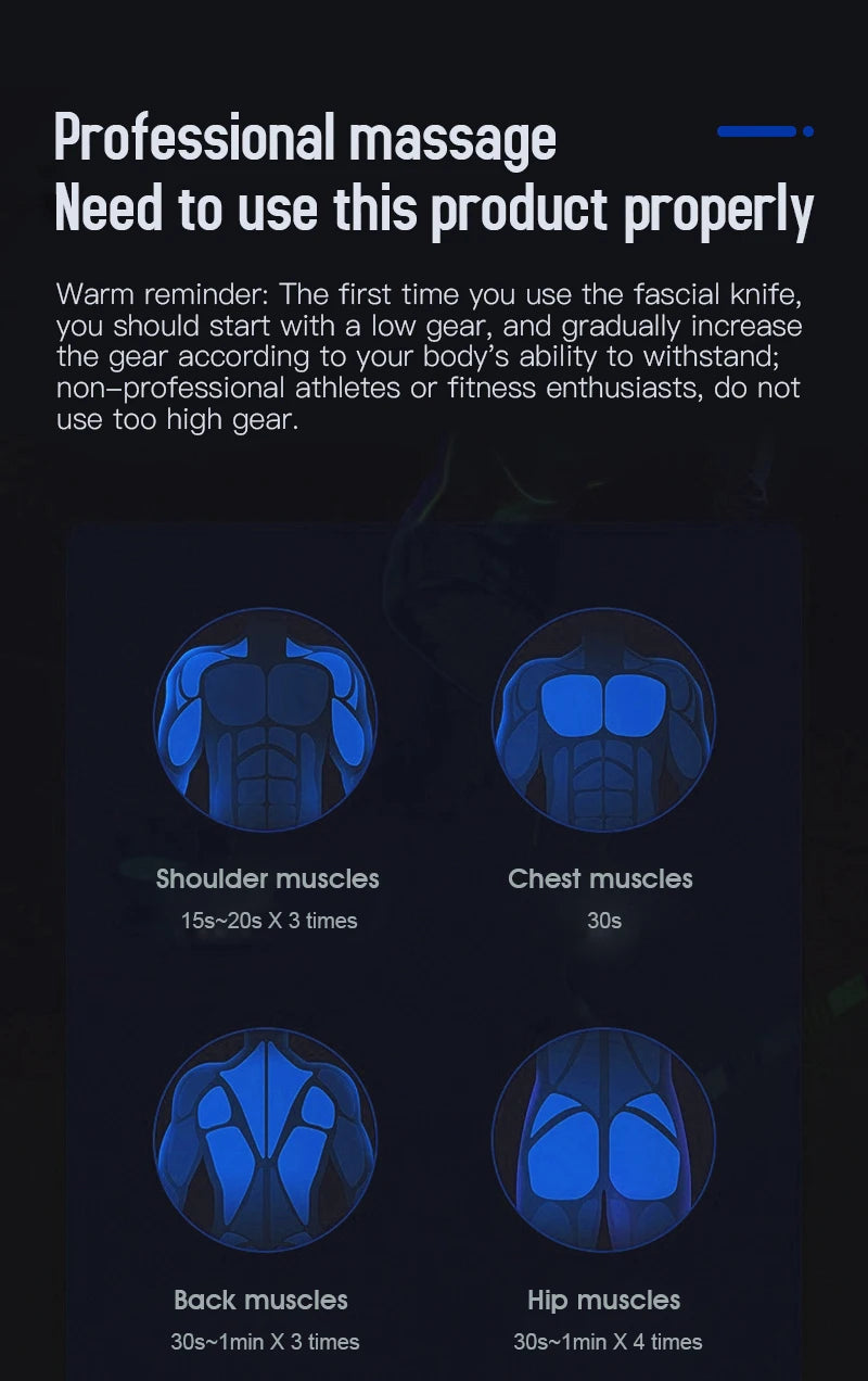 Electric Fascia Knife Vibration Body Massager Muscle Relaxation Body Lifting Hyperblade Massage Blade Tool 