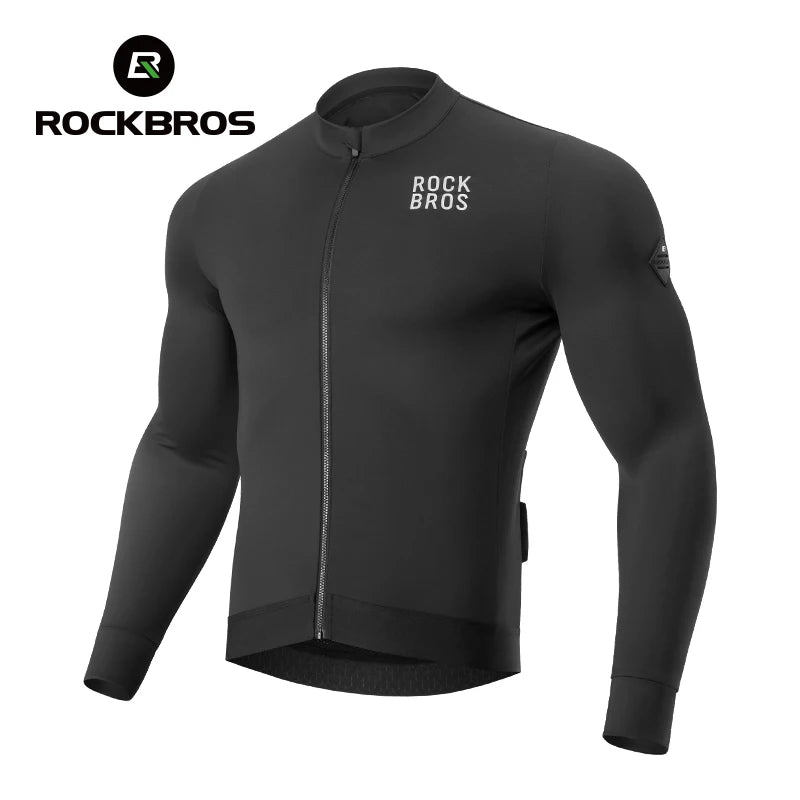 Men’s Thermal Cycling Jersey Windproof Fleece for Cold Weather Riding