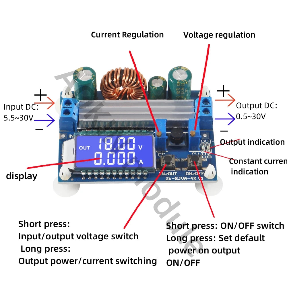 Adjustable DC Buck-Boost Converter with LCD